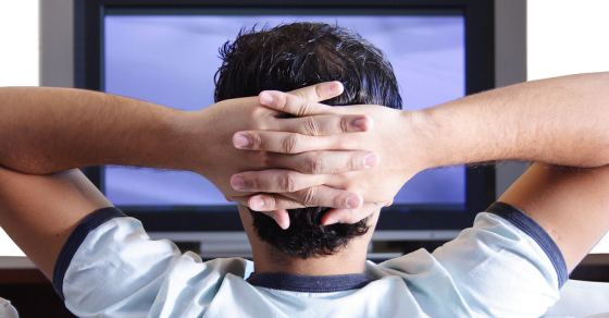 Man watching TV